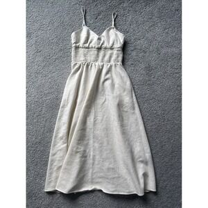Zara Cream Midi Dress with Spaghetti Straps